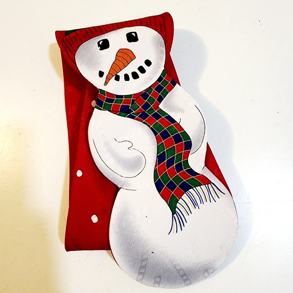 Jolly Holly Red Hollidays Christmas Snow Man Tie - Picture 4 of 8